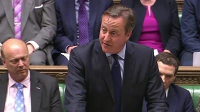 David Cameron addressing the House of Commons