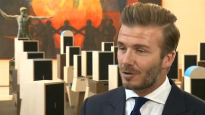 David Beckham speaking to the BBC's Laura Trevelyan in New York