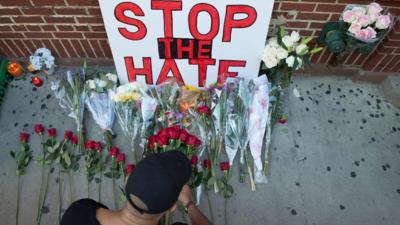 Flowers to remember victims of the Orlando attack