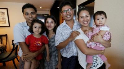 Wa Lone and Kyaw Soe Oo reunited with families