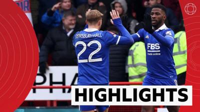 Kelechi Iheanacho celebrates his goal with Kiernan Dewsbury-Hall