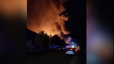 Fire at caravan repair centre