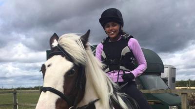 Giorgia on a horse