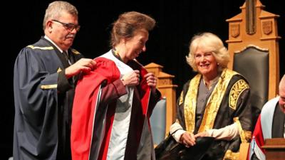 Princess Royal and Camilla at ceremony.