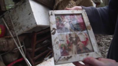 Muddied picture frame