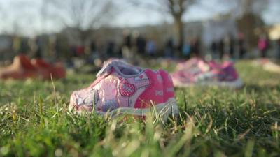 Shoes in front of US Capitol