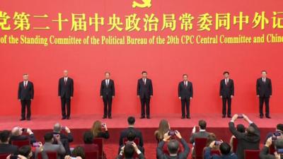 China's leader Xi Jinping with his new top team