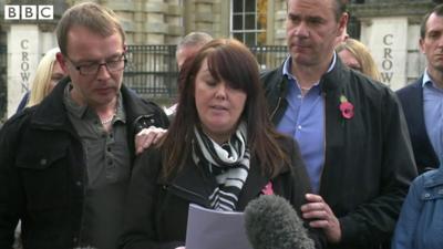 Family speaking outside court