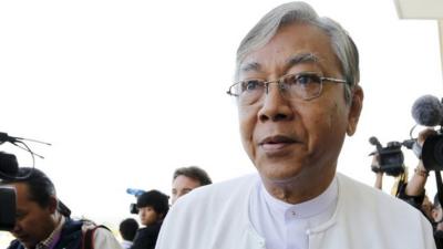 Central executive committee member of the National League for Democracy U Htin Kyaw arrives for the opening of the new parliament in Naypyitaw 1 February 2016.