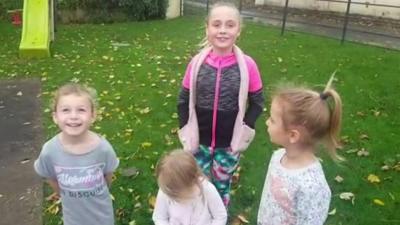 Children in back garden