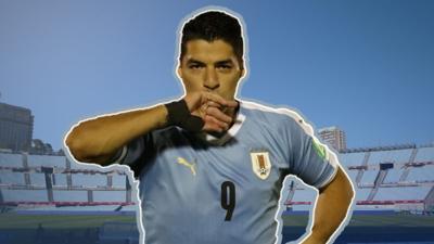 Watch Luis Suarez save a penalty during a training session for Uruguay ahead of their World Cup qualifying match against Paraguay.