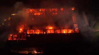 Fire in monastery