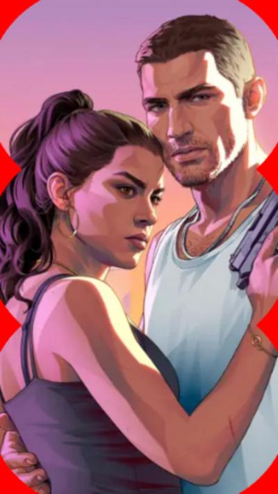 Computer generated image of a man and woman taken from GTA VI