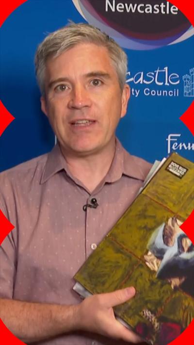 Correspondent Mark Savage holding vinyl records