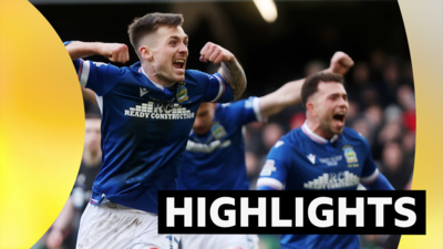 Chris McKee celebrates scoring the League Cup winning goal 