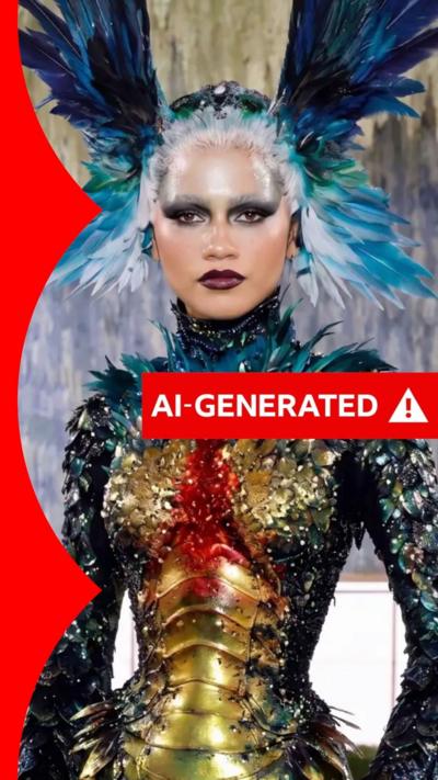 An AI-generated image of Zendaya in a fantastical costume.