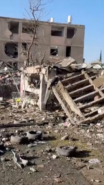 Destroyed buildings in Dimona, Israel