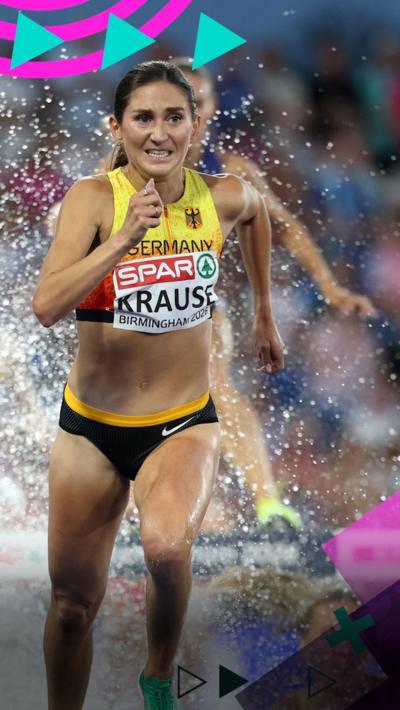 Gesa Felicitas Krause running in the 3000m steeplechase