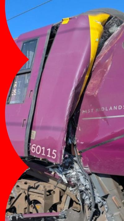 Damaged purple train carriage 