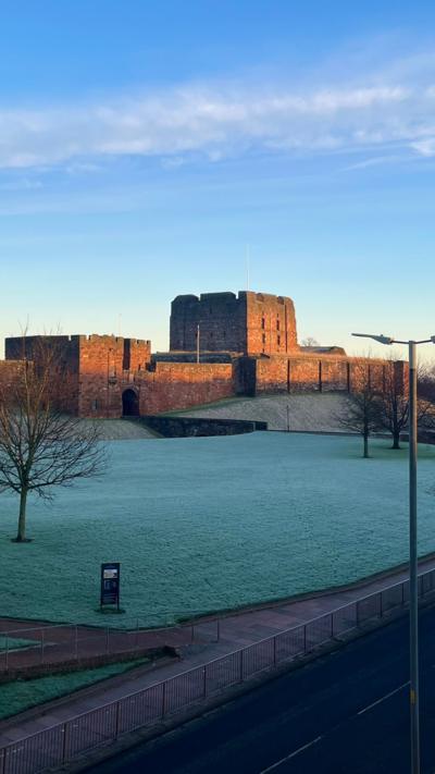 Carlisle Castle on a frosty winter day