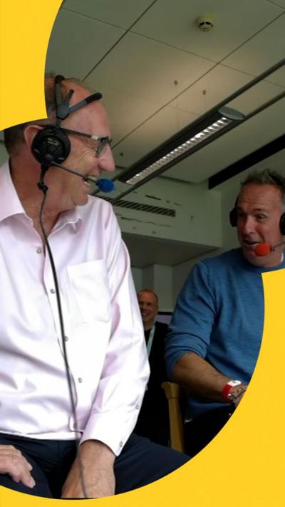 Jonathan Agnew and Michael Vaughan commentating 