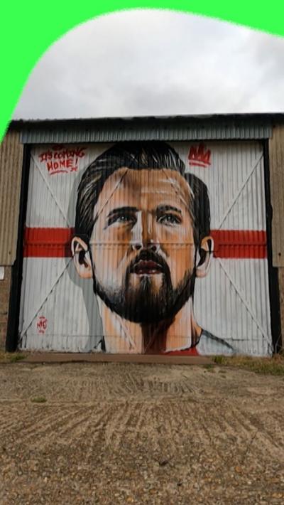 Harry Kane mural in Peterborough