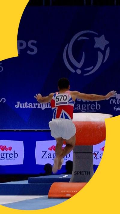 Sol Scott in mid-air during his vault