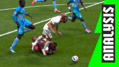 Harry Kane goes down