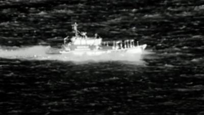 A boat shown from the camera