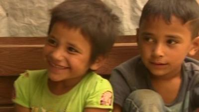 Children in refugee camp in Lebanon