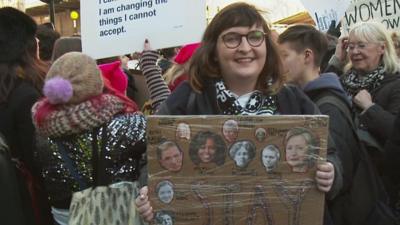 Protester in London