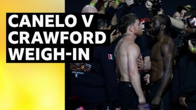 Saul 'Canelo' Alvarez and Terence Crawford face-off at weigh-in