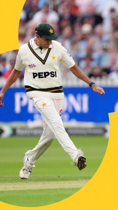 Muhammad Abbas kicks the ball towards the wickets