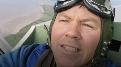 Owen Anderson using mounted GoPro in old glider