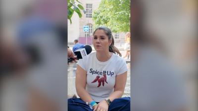 Girl being interviewed 