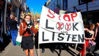 Climate change protest in Penzance