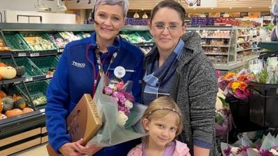 Sarah with Caroline and her mum