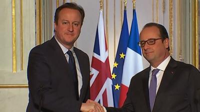 David Cameron and President Hollande