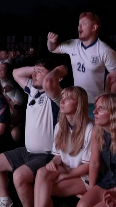 England fans watching the football on telly