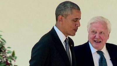 US President Barack Obama and Sir David Attenborough