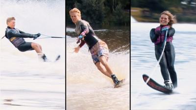 Turp family water skiing