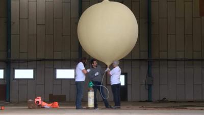 Test launch of the balloon