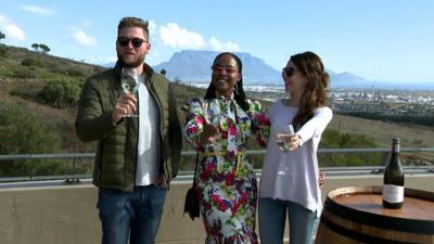 People drinking sparkling wine in South Africa