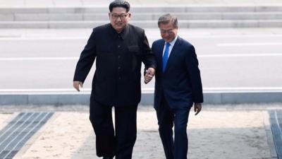 Kim Jong-un and Moon Jae-in