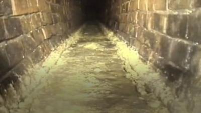 River of fat in sewer