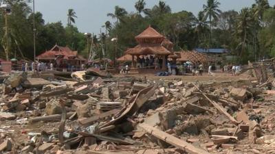 Rubble after explosion