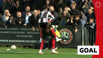 Watch as Shawn McCoulsky puts Maidenhead United 1-0 up against Crawley Town in the FA Cup 1st Round