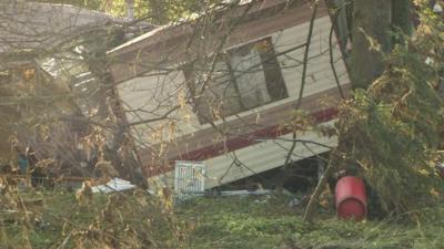 Destroyed caravan park