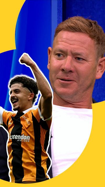 Hull City assistant head coach Dean Holden alongside an image of MMohamed Belloumi