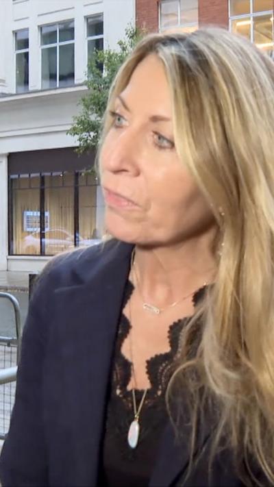 Deborah Turness outside New Broadcasting House